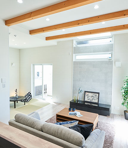 ステップフロアを用いたシンプルでハイクオリティな住宅